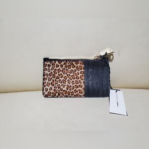 Aimee Kestenberg Leather Zip Card Holder With Leopard Print